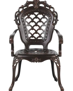 Set di 2 sedie da giardino con cuscini LIZZANO Metallo Marrone scuro