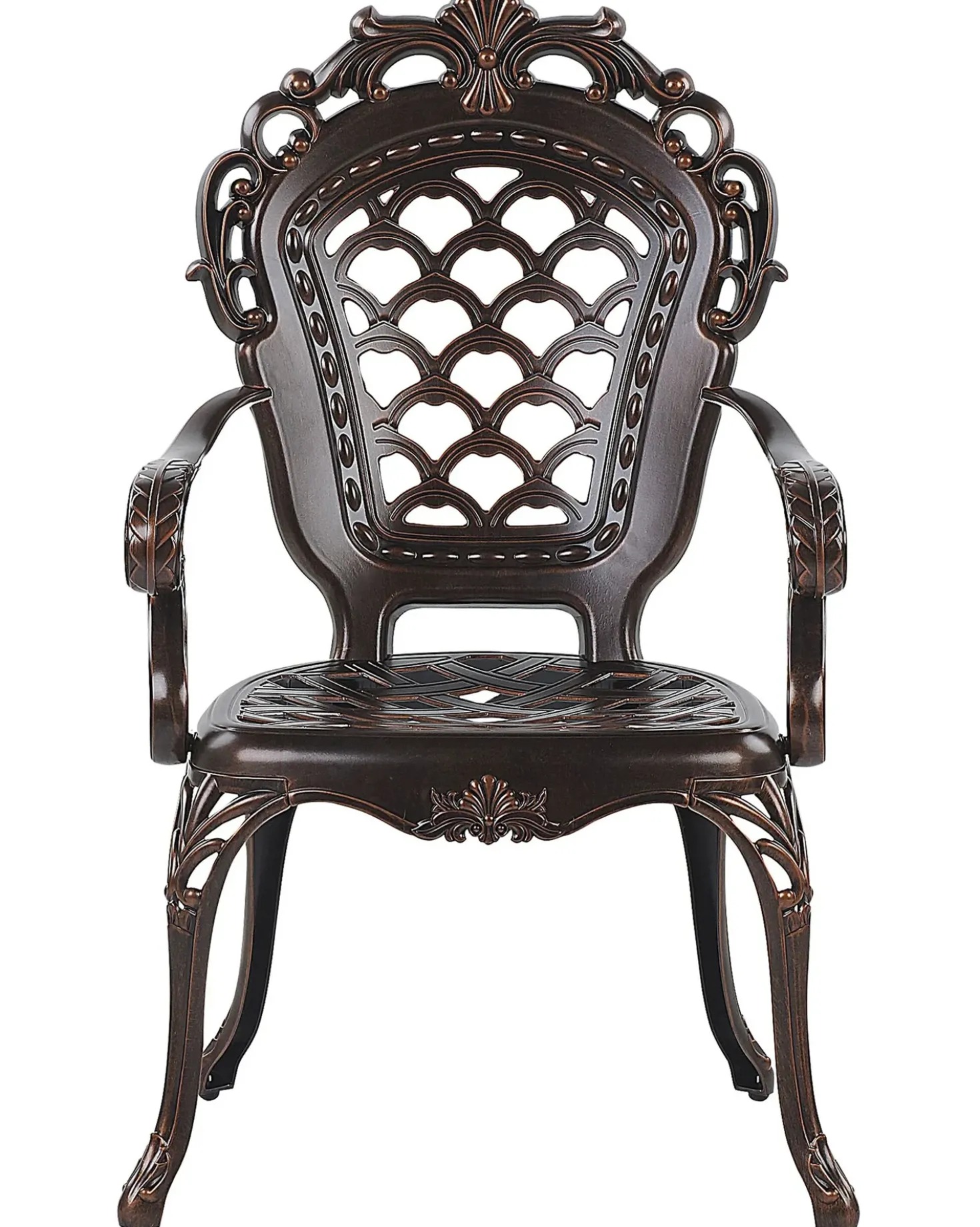 Set di 2 sedie da giardino con cuscini LIZZANO Metallo Marrone scuro