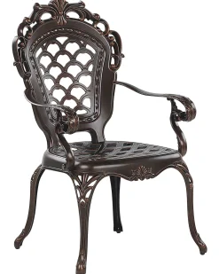 Set di 2 sedie da giardino con cuscini LIZZANO Metallo Marrone scuro