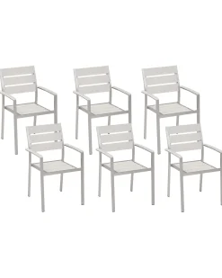 Set di 6 sedie da giardino VERNIO Bianco