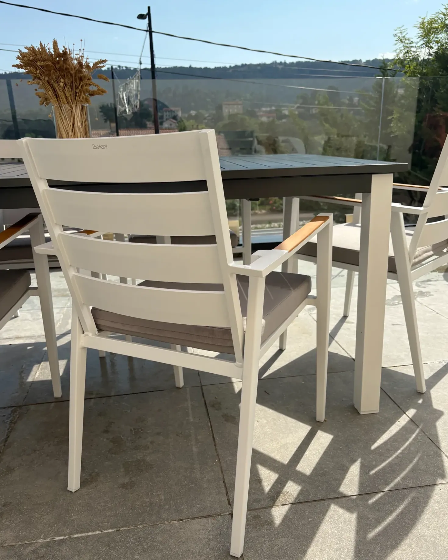 Set di 6 sedie da giardino con cuscini TAVIANO Metallo Grigio