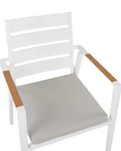 Set di 6 sedie da giardino con cuscini TAVIANO Metallo Grigio