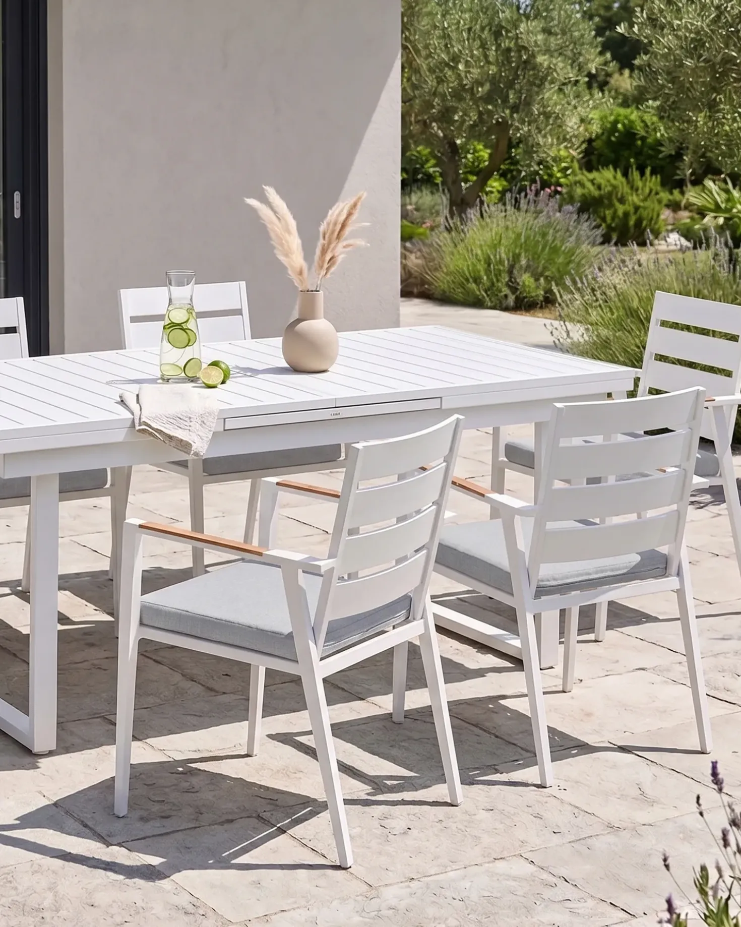 Set di 6 sedie da giardino con cuscini TAVIANO Metallo Grigio