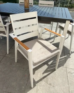 Set di 6 sedie da giardino con cuscini TAVIANO Metallo Grigio