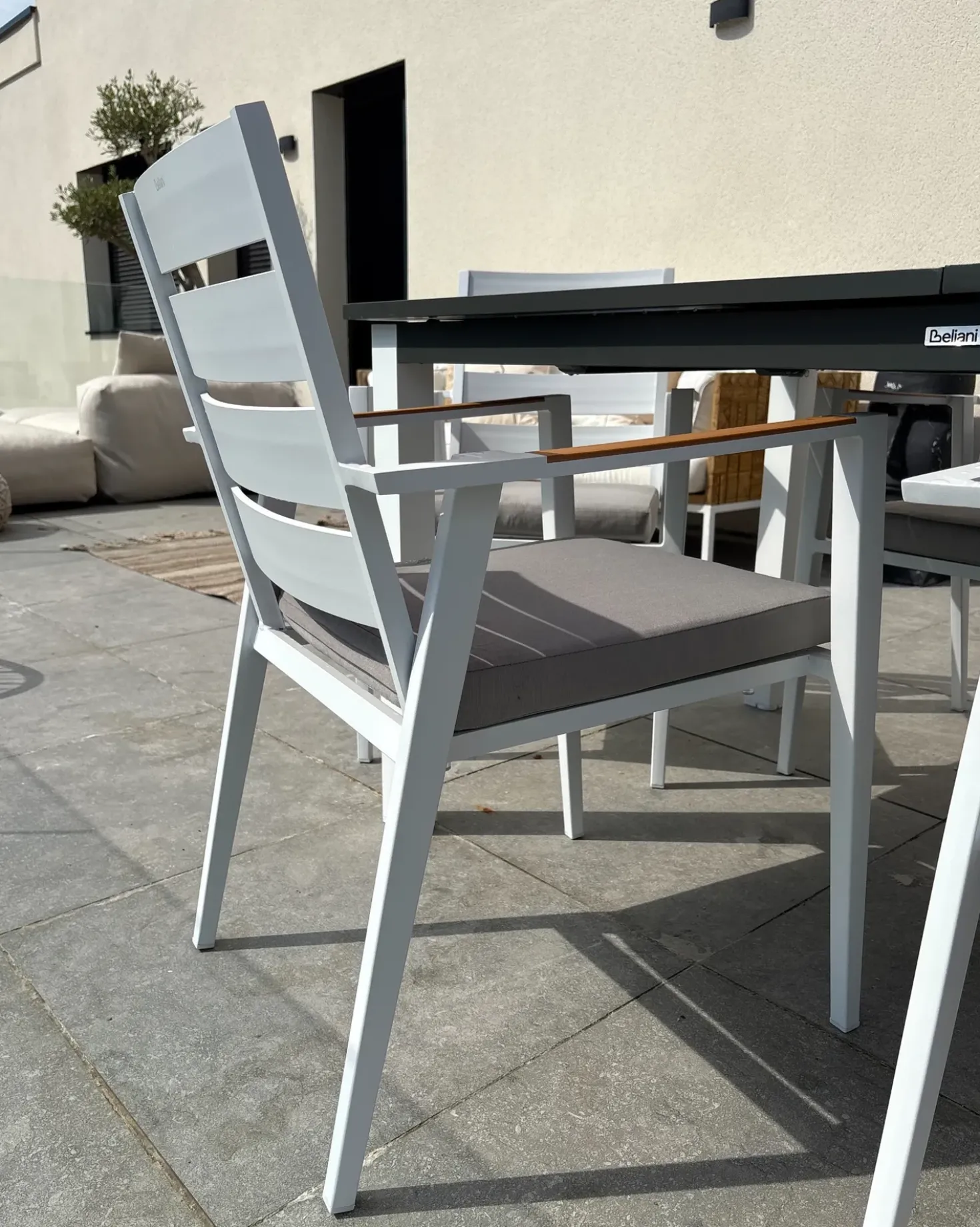 Set di 6 sedie da giardino con cuscini TAVIANO Metallo Grigio