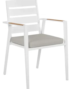 Set di 6 sedie da giardino con cuscini TAVIANO Metallo Grigio