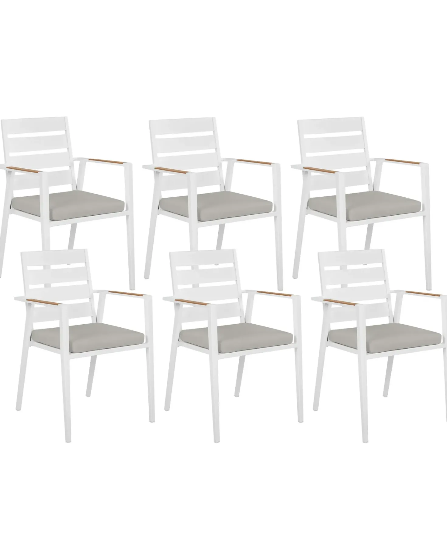Set di 6 sedie da giardino con cuscini TAVIANO Metallo Grigio