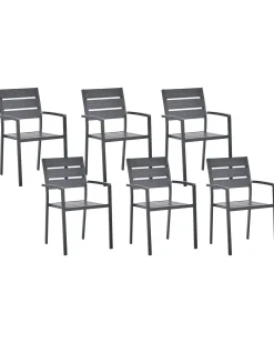 Set di 6 sedie da giardino VERNIO Nero