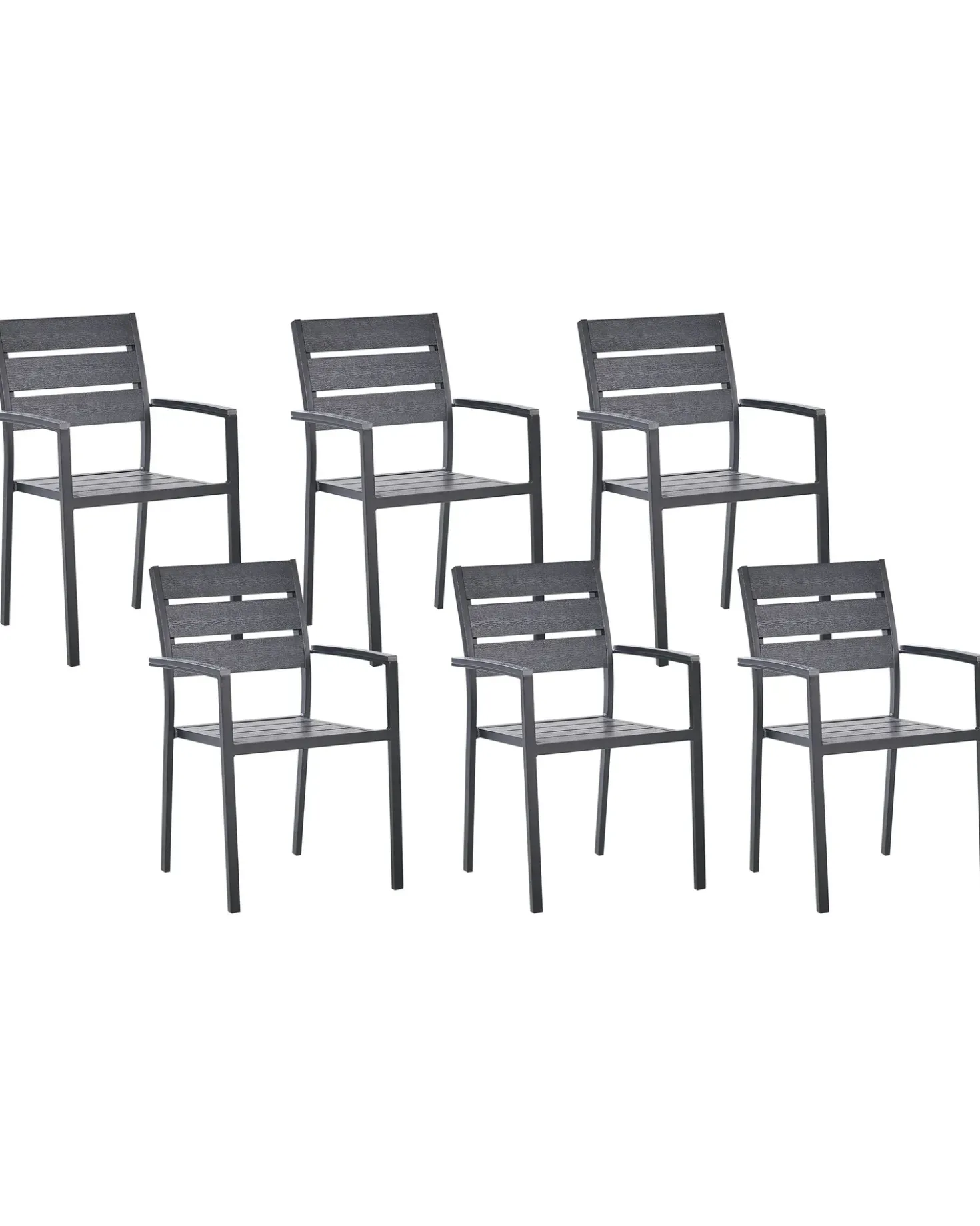 Set di 6 sedie da giardino VERNIO Nero