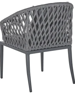 Set di 2 sedie da giardino con cuscini LIPARI Metallo Grigio