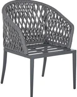 Set di 2 sedie da giardino con cuscini LIPARI Metallo Grigio