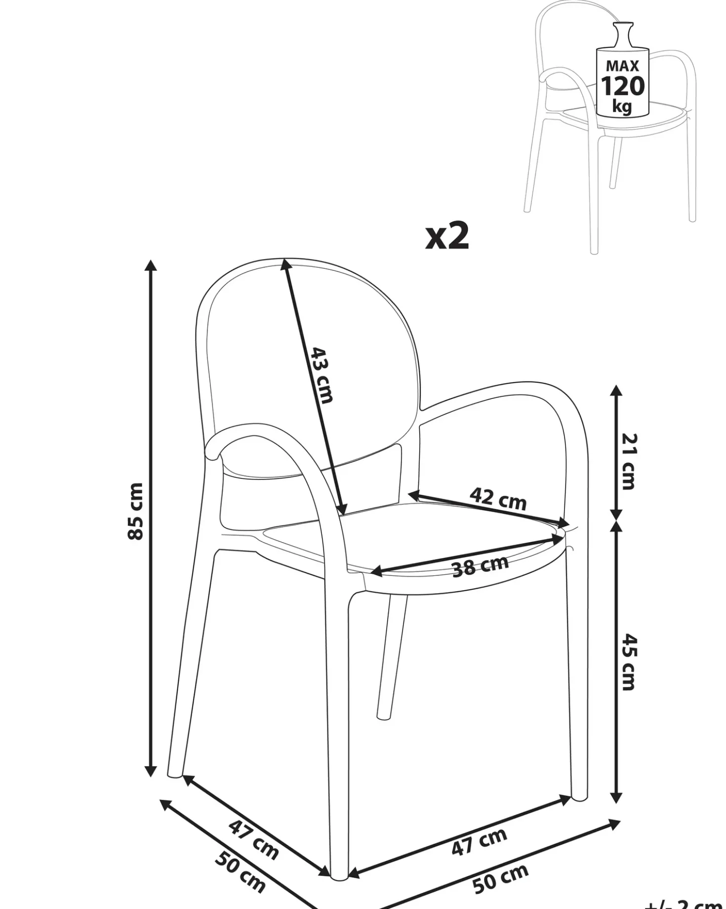 Set di 2 sedie da giardino POVOLETTO Materiale sintetico Nero