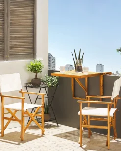 Set di 2 sedie da giardino CINE Legno d'acacia Bianco sporco