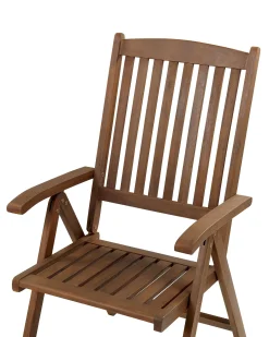 Set di 6 sedie da giardino con cuscini AMANTEA PREMIUM Legno d'acacia Blu