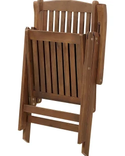 Set di 6 sedie da giardino con cuscini AMANTEA PREMIUM Legno d'acacia Blu