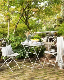 Set di 2 sedie da giardino TRIESTE Pieghevole Metallo Beige chiaro