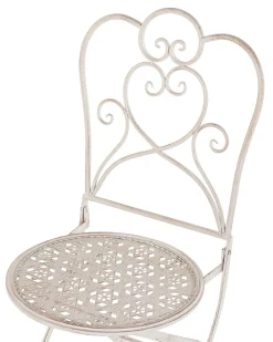 Set di 2 sedie da giardino TRIESTE Pieghevole Metallo Beige chiaro