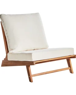 Set di 2 sedie da giardino con cuscini MICCIANO Legno d'acacia Bianco sporco