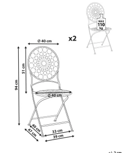 Set di 2 sedie da giardino SCARIO Metallo Rosso