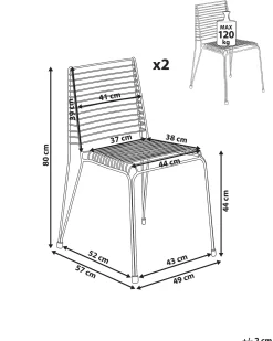 Set di 2 sedie da giardino CHIEVE Metallo Bianco