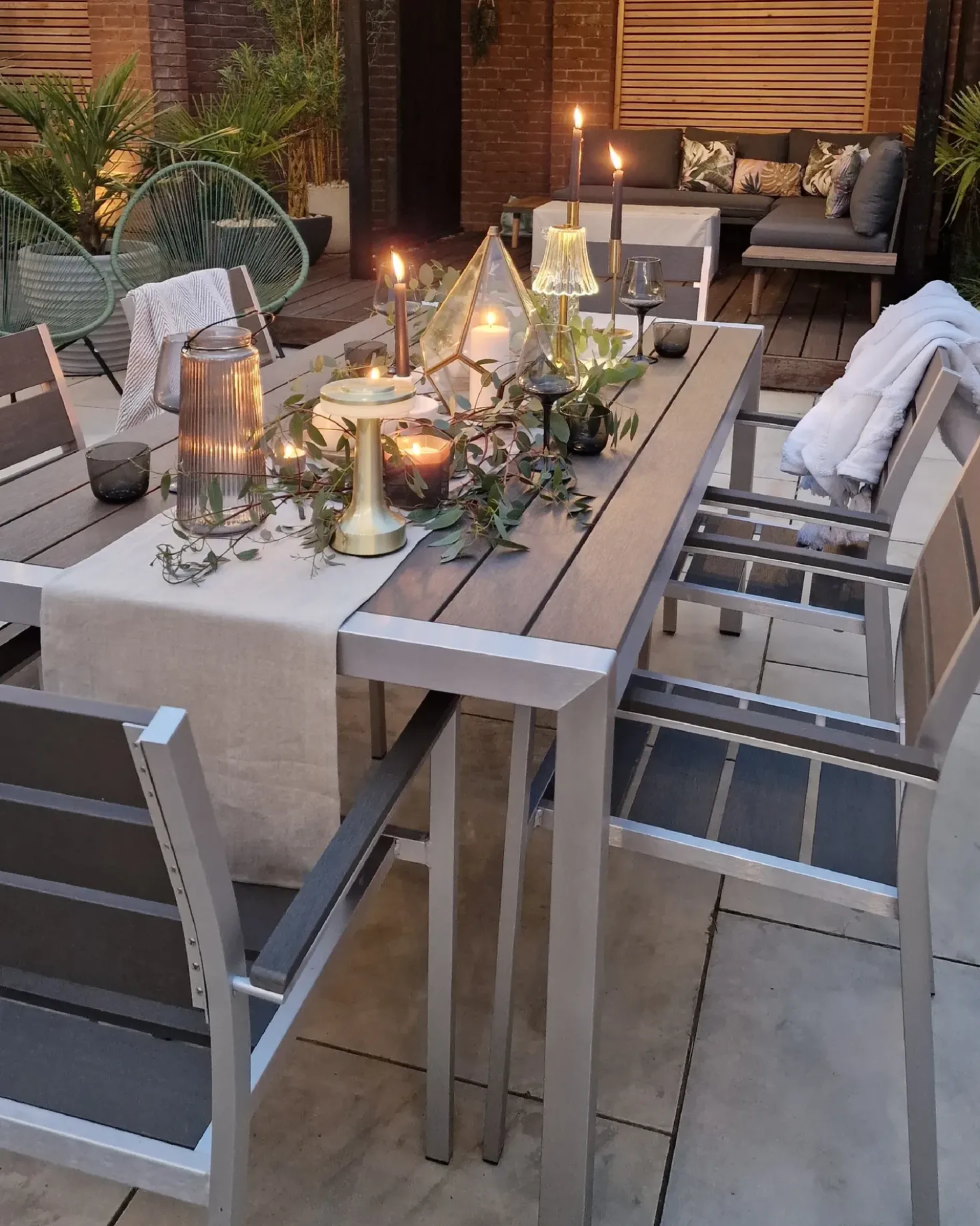 Set di 6 sedie da giardino VERNIO Nero/Argento