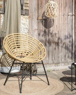 Set di 2 sedie da giardino ACERRA Rattan sintetico (PE) Marrone chiaro