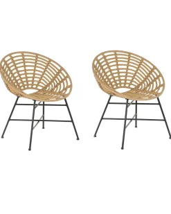 Set di 2 sedie da giardino ACERRA Rattan sintetico (PE) Marrone chiaro