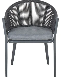 Set di 2 sedie da giardino con cuscini MILETO Metallo Grigio