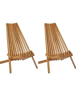 Set di 2 sedie da giardino BELLANO Legno d'acacia Marrone