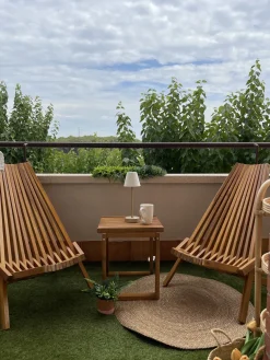 Set di 2 sedie da giardino BELLANO Legno d'acacia Marrone