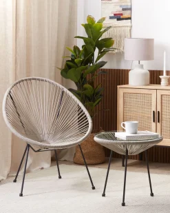 Set di 2 sedie da giardino ACAPULCO II Rattan sintetico (PE) Grigio chiaro