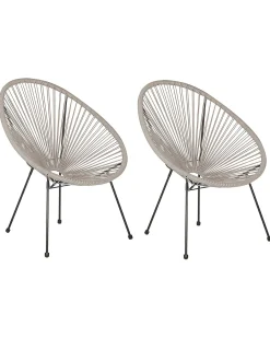 Set di 2 sedie da giardino ACAPULCO II Rattan sintetico (PE) Grigio chiaro