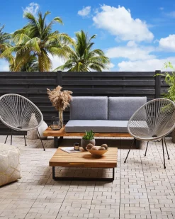 Set di 2 sedie da giardino ACAPULCO II Rattan sintetico (PE) Grigio chiaro