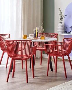 Set di 4 sedie da giardino PESARO Rosso