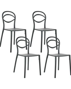 Set di 4 sedie da giardino COVOLO Nero