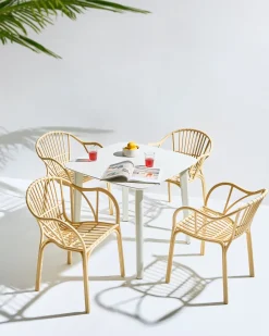 Set di 4 sedie da giardino ANDORA Beige
