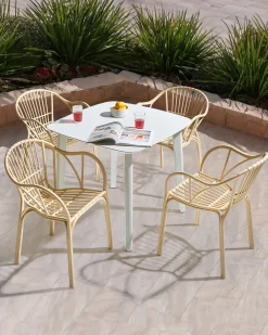 Set di 4 sedie da giardino ANDORA Beige