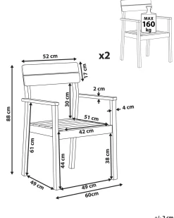 Set di 2 sedie da giardino FORNELLI Legno d'acacia Marrone