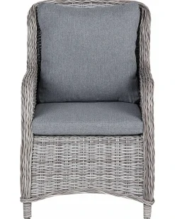 Set di 2 sedie da giardino con cuscini CASCAIS Rattan sintetico (PE) Grigio