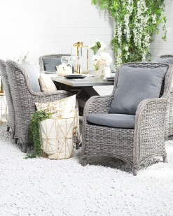 Set di 2 sedie da giardino con cuscini CASCAIS Rattan sintetico (PE) Grigio