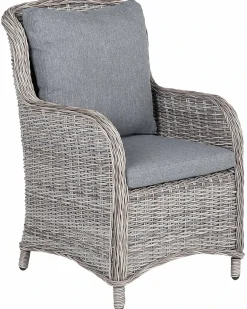 Set di 2 sedie da giardino con cuscini CASCAIS Rattan sintetico (PE) Grigio