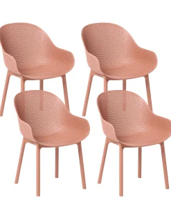 Set di 4 sedie da giardino TIGGIANO Corallo