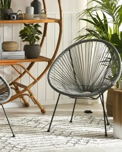 Set di 2 sedie da giardino ACAPULCO II Rattan sintetico (PE) Grigio scuro