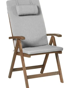 Set di 2 sedie da giardino con cuscini AMANTEA PREMIUM Legno d'acacia Grigio melange