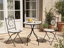Set di 2 sedie da giardino CARONA Pieghevole Metallo Nero