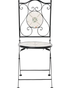 Set di 2 sedie da giardino CARONA Pieghevole Metallo Nero