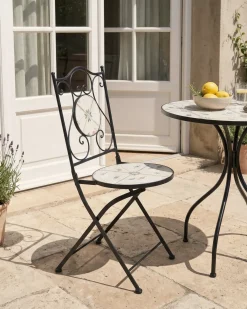 Set di 2 sedie da giardino CARONA Pieghevole Metallo Nero