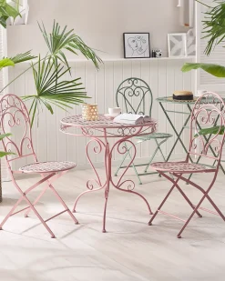 Set di 2 sedie da giardino ALBINIA Metallo Rosa