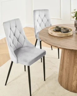 Set di 2 sedie da pranzo AVENIR Velluto Grigio chiaro