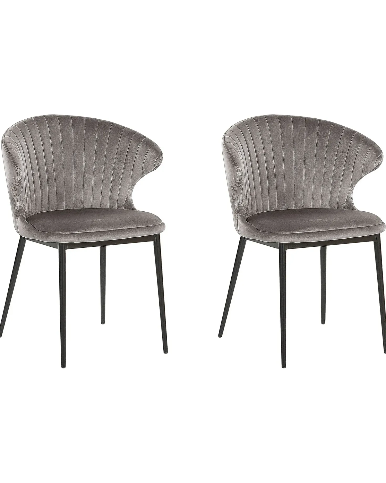 Set di 2 sedie da pranzo AUGUSTA Velluto Grigio
